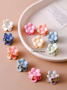 30pcs Muted Color Floral Hair Clips, Versatile Bangs & Flyaway Hair Clips, Stylish Accessories For Women, Spring/Summer (Random Color) - Multicolor - View 3