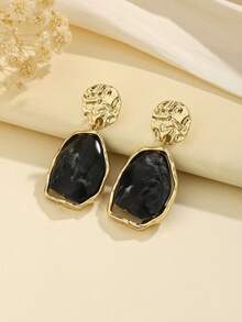 1 Pair Bohemian High-End Resin Fashion Classic Versatile Earrings - Black - View 3