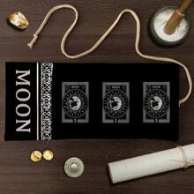 1pc Moon Tarot Card Storage Bag, Astrology Gift Bag, Divination Tool Accessory, For Witchcraft & Astrology Supplies Storage, Suitable For Holiday Parties, Gifts
