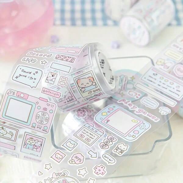 1 Rollo de Cinta Adhesiva Decorativa de Papel de Cobre - Serie de Máquinas Expendedoras Electrónicas, Pegatinas Decorativas para Álbumes de Fotos, Diarios, Scrapbooks, Fondos de Tarjetas de Identificación