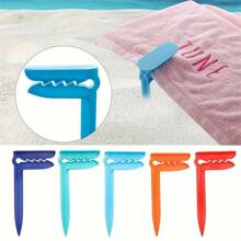 4pcs Beach Towel Clips, Plastic Clamps For Beach And Camping, Multi-Functional Towel And Picnic Mat Holder, Outdoor Accessories With Strong Grip And Anti-Wind
