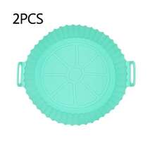 1入組氣炸鍋烤盤，特製烤盤，可重複使用碗狀防黏墊，加厚矽膠烤盤，高溫可洗不黏鍋，烤箱配件，烘焙工具，廚房小工具，廚房配件