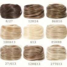 Synthetic Hair Bun With Elastic Hair Ties, Clip-On Hair Extension Ponytail For Women - Multicolor - View 2