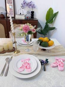 20pcs/Set Elegant Pink Ballet Shoes Shaped Napkins, Decorative Paper Towels For Wedding, Birthday, Restaurant, Dinner, Holiday, Guest Towels, Party Supplies - Pink - View 9