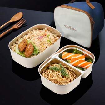 304 不锈钢带盖便当盒，密封午餐盒，适用于工作/学校，微波炉适用，大容量，分隔隔层，午餐盒套装，学校用品