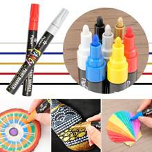 1 pieza Bolígrafo marcador de pintura, a prueba de agua y duradero, colores vibrantes, para retoques de pintura, marcador de neumáticos, bolígrafo para dibujar, 12 colores, apto para manualidades DIY, marcador permanente a base de aceite, coloración de modelos DIY, bolígrafo para grafiti, aplicable a vidrio, madera, plástico, metal y talla grande artículos escolares, vuelta al colegio