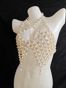 Sexy Lingerie Body Chain For Women, Men & Crossdressers – Acrylic, Crystal, Sequins Chest Harness, Hollow-Out Pendant Vest, Hot Girl Bra Accessories For Nightclubs, Parties, Hotels, Carnivals, Couples