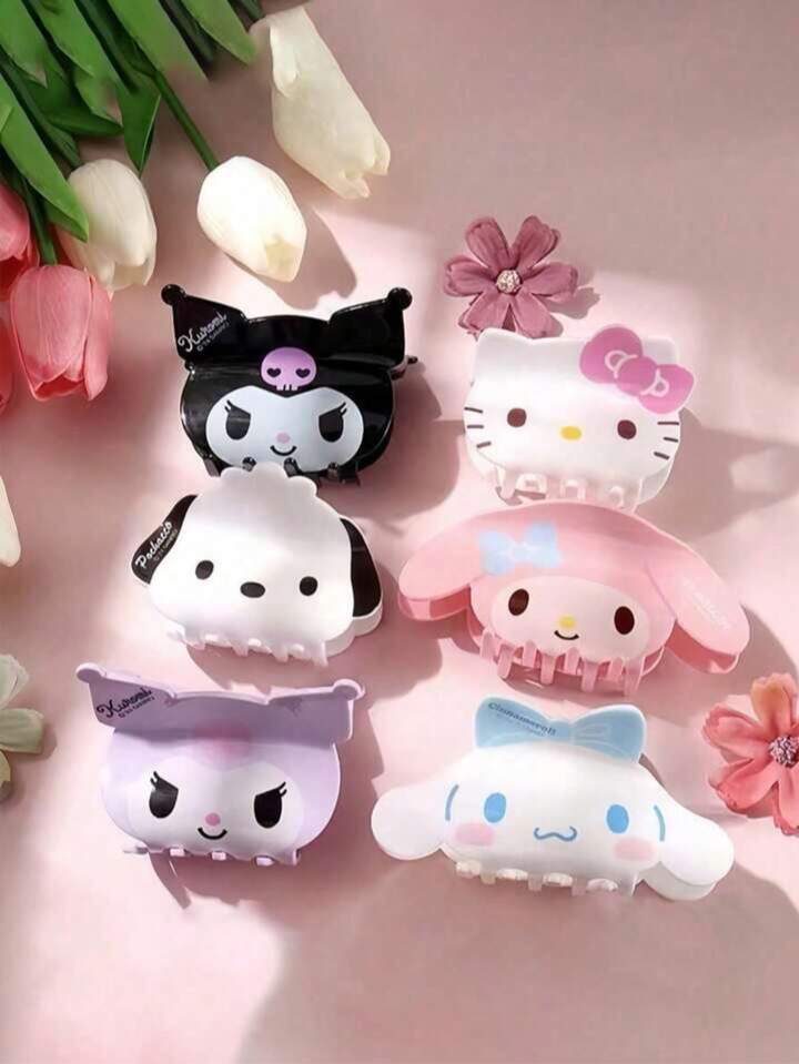 Sanrio Sanrio 1 Pc Sanrio Genuine Authorized Acrylic Hair Grabber Hello Kitty Melody Cute Cartoon Hair Accessories Clip Fashion Accessories