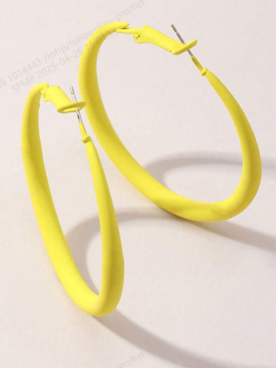 1 对时尚糖果圈耳环，适合日常佩戴