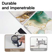 Cycleader [10/20pcs] European Luxury Colorful Marble Ceramic Tile Wall Stickers, Faux Tile Floor Decals, DIY Wall Decor, Peel And Stick, 11.81"X23.62", Home Decor Wallpaper For Bathroom, Toilet, Living Room TV Backdrop, Kitchen Wall Renovation, Removable Non-Adhesive Foam Backing - Multicolor - View 6