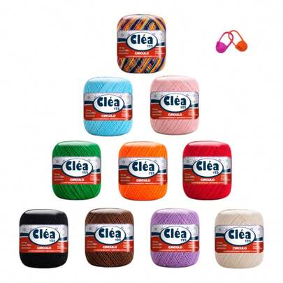 Kit 10 Linha Cléa 125m 19g P/ Tricô Crochê Cores Sortidas