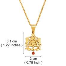 1 pieza Collar con colgante con mapa y nombre de ciudades de Marruecos en color dorado, joyería para mujeres y hombres