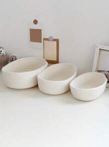 Boat-Shaped Basket, Storage Box, Desktop Clutter Storage Basket, Storage Basket, Oval Hand-Woven Basket