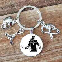 Personalized Keychain, Customizable With Name And Number, Designed Specifically For Private Ice Hockey Players, Hand-Painted Patterns, Fashionable Ice Hockey Fan Gift Keychain - Multicolor - View 17
