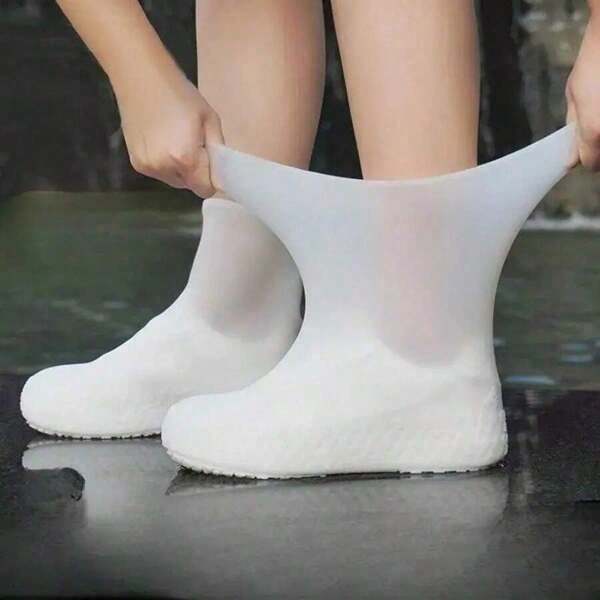 1 Paar Outdoor Latex Regenstiefel Wasserdichte Schuhabdeckungen, geeignet für mehrere Einsatzszenarien wasserdichte Schuhabdeckungen. langanhaltend, Einheitsgröße für Damen