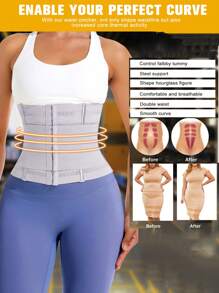 1pc Wrap Waist Trainer Double Belt Body Shaper Corset Shapewear Slimming Sheath Woman Flat Tightens Belly Sheath Waist Trainer Body Shaper