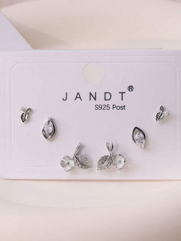 3 pares de elegantes pendientes de flor blanca para mujer, suaves y de moda, apropiados para uso diario y salidas casuales