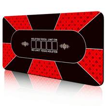 Rectangular Rubber Table Mat, Tablecloth, Table Runner - 8 Player Texas Poker Non-Slip Rubber Mat, Foldable Table Topper, Suitable For Family Game And Party (Fit Standard Tables)