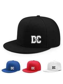 1 件男女通用字母“DC”印花平檐帽，休闲卡车司机帽，适合旅行、海滩、派对 - 多色5片 - 查看 7