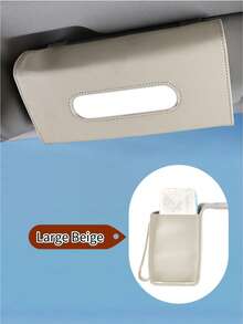 Universal Car Diamond Visor Tissue Box - Multi-Purpose Storage, Can Store Sunglasses, Masks And Other Items, Durable PU Leather, Soft Lining, Hook And Loop Closure, Back Clip Installation, Seat Back Car Tissue Box, Convenient Installation In Door, Sunroof And Other Locations, Smooth Extraction, No Obstruction Of Vision, Hanging Storage Bag, Multiple Colors Available - Multicolor - View 22