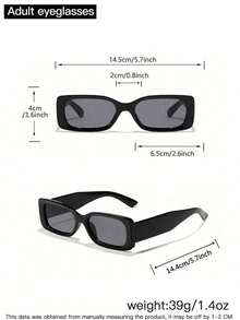 1/3 件男士亚克力休闲矩形时尚黑色眼镜，适合度假出游和日常生活装 - 彩色 - 查看 12
