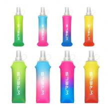 WRELS 1pc 150/250ml/500ml Gradient-Colored, Stylish, Portable, Foldable And Lightweight Soft Water Bottle For Running Hiking Cycling