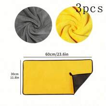 1pc Super Absorbent Microfiber Car Wash Towels - Extra Soft, Thick Car Care And Cleaning Detailing Cloths -Vehicle Interior And Exterior Cleaning And Maintenance - Polyester