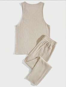Ana Ruga Tight Pants And Tank Top Set - 米色 - 查看 3