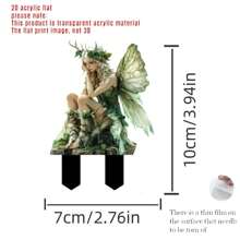 1pc 10cm/3.94in Boho Style Garden Decoration Ground Stake, Cute Little - Garden Lawn Insertion Ground Decor, Garden, Yard, Farm, Outdoor Decor, Housewarming Gift, Home Decor, Bonsai Decor (2D Flat)