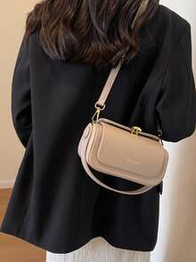 Tas Tangan Trapesium Fashion Wanita, Minimalis Elegan, Kapasitas Besar, Tote & Crossbody - Khaki - View 5