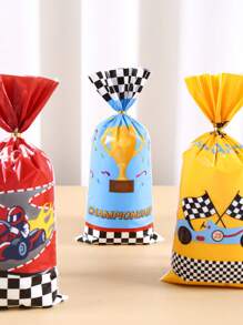 25/50 pièces Sacs cadeaux en plastique de course, sacs à bonbons d'anniversaire, sacs d'emballage pour fête à thème sportif, décoration de fête de mariage, emballage de fête universel pour vacances