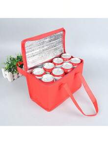 1pc Non-Woven Thermal Insulation Bag, Portable Lunch Bag, Cooler Bag, Takeout Outdoor Picnic Tote, Bento Box Bag - Multicolor - View 5