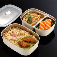 304 Stainless Steel Bento Box With Lid, Sealed Lunch Box For Work/School, Microwave Friendly, Large Capacity, Divided Compartments, Lunch Container Set,School Supplies