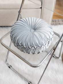 1pc Round Pleated Pumpkin Throw Pillows,Classy Accent Pumpkin Cushion With Center Button,Soft Velvet Pillow For Sofa,Living Room,Luxury Room Decor With Center Button,For Home Decoration,Sofa,Couch,And Chair Bed Decoration - Multicolor - View 18