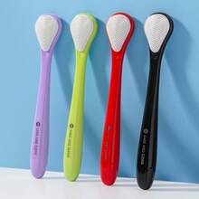 2pcs Children's Double-Sided Tongue Scraper & Cleaner, One Side Brush, One Side Scraper, Multi-Functional Tongue Cleaner - Multicolor - View 3