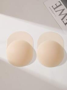 1 对无肩带自粘式乳房提升胶带，露背胸罩隐形乳头贴，可重复使用可清洗，适用于婚纱、派对服装 - 杏色 - 查看 9