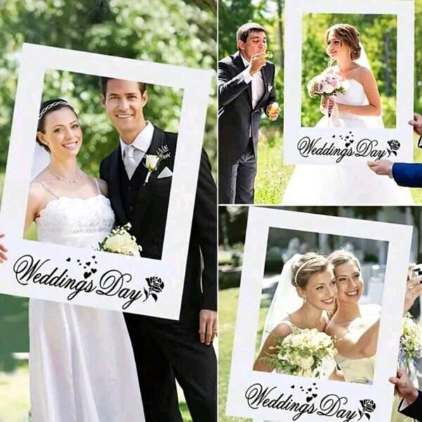 1pc Wedding Photo Booth Frame - Made Of Paper Material, No Feathers, Suitable For Bachelorette Parties And Wedding Celebrations, Unicorn Parties And Birthday Decorations, Wedding Decorations