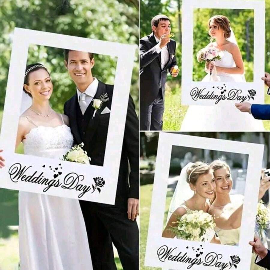1pc Wedding Photo Booth Frame - Made Of Paper Material, No Feathers, Suitable For Bachelorette Parties And Wedding Celebrations, Unicorn Parties And Birthday Decorations, Wedding Decorations