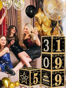 4 buc/set cutie surpriză pentru a 30-a aniversare, cutie cu baloane, cutie decorativă pentru ziua de naștere Happy 1995, decor pentru a 30-a aniversare, cutie cadou pentru decorarea petrecerii de ziua de naștere, recuzită pentru fotografie, cutie decorativă de fundal, decor pentru casă, decor pentru cameră, decor de fundal, accesorii pentru petrecere, cadouri de ziua de naștere, recuzită foto