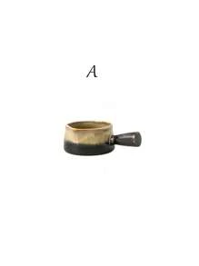 1PC Retro High-Quality Glazed Ceramic Juice Pit, Capacity Approximately 2oz, Small Juice Pot, Mini Milk Cup, Coffee Accessory, Milk Cup With Handle, Western Food Juice Pit, Suitable For Restaurant And Kitchen Seasonings, Picnic Juice Pit, Easy To Clean, Can Be Used All Year Round.,School Supplies