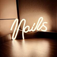1 Stück Neon-Schild "Nägel" - 29x16,2 cm (11,4x6,37 Zoll), USB- und batteriebetriebene LED-Beleuchtung, pinkes Nägel-Neon-Schild für Nagelstudio, Schönheitsraum Wanddekoration, Heimdekoration, ästhetische Geschäftsdekoration