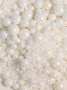 85g/3oz Bolas de perlas blancas para decoración de pasteles, para bodas, fiestas de cumpleaños, pasteles, caramelos, chocolates, galletas y decoración DIY