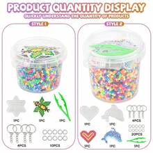 2500 piezas/5000 piezas - Balde con juego de cuentas de fusión de colores aleatorios, juego de manualidades de cuentas de fusión para arte y DIY, adecuado como regalo de Navidad y cumpleaños