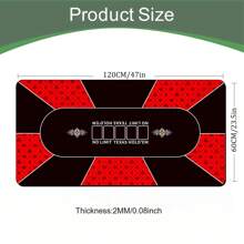 Rectangular Rubber Table Mat, Tablecloth, Table Runner - 8 Player Texas Poker Non-Slip Rubber Mat, Foldable Table Topper, Suitable For Family Game And Party (Fit Standard Tables)