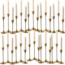 30pcs Set Of Elegant Metal Tapered Candle Holders, Suitable For Dining Table Decor, Wedding, Party, And Home Decoration