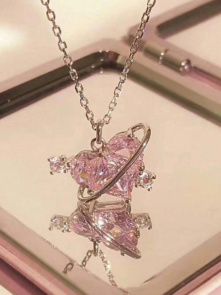 1 pièce Chaîne de luxe de niche de planète d'amour haut de gamme pour la clavicule, comme cadeau pour la petite amie et la meilleure amie, accessoire d'usage quotidien pour hommes et femmes