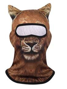 Fabulous Be Xtreme 4-Jahreszeiten Outdoor-Sport Gesichtsmaske mit Tierkopfmotiv UV-Schutz, 3D Digital Bedruckte Skimaske