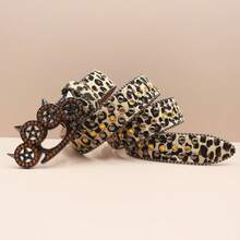 新款水钻扣哥特风暗黑西部牛仔豹纹腰带，女士奢华设计师品牌水钻闪亮腰带，Y2K哥特风E女孩水钻腰带，男士夏季、校园休闲、商务、男友丈夫父亲男士礼物、日常佩戴、时尚、青少年、户外、度假、运动、旅行、街头、波西米亚风、复古秋季、万圣节秋冬配饰，适合青少年、青年、男士、休闲、户外、运动、度假、毕业礼物、生日、日常佩戴