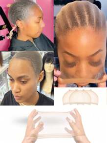 Gorro de peluca transpirable natural - Nailon transparente ultradelgado, gorro calvo ligero y elástico para pelucas con encaje frontal, uso cómodo en verano para mujeres