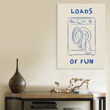 Framed Loads Of Fun Laundry Room Canvas Poster, Art Print Cartoon Theme, Modern Retro Art Deco Style, Portrait Orientation, Wall Hanging Decor For Home Office, Bedroom, Kitchen, Indoor Artwork - Framed - View 4